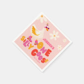 ワンガ間抜けースレトロピンクキッズバースデーパーティー スタンダードカクテルナプキン (角)