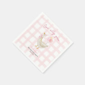 ワンガ間抜けースヴィンテージピンクダック1st誕生日 スタンダードカクテルナプキン (角)