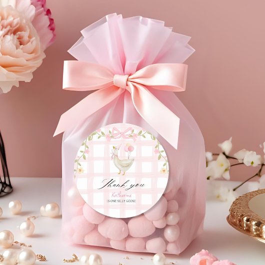 ワンガ間抜けースヴィンテージピンクダック1st誕生日 ラウンドシール