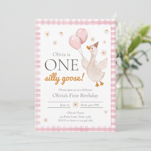 ワンガ間抜けース春パーティーファームファースト誕生日 招待状 (スタンド正面)