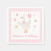 ワンガ間抜けース春ピンクデイジーファースト誕生日 スタンダードカクテルナプキン (正面)