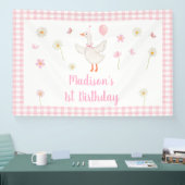 ワンガ間抜けース春ピンクデイジーファースト誕生日 横断幕 (トレードショー)