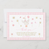 ワンガ間抜けース春ピンクデイジー誕生日 サンキューカード (正面)