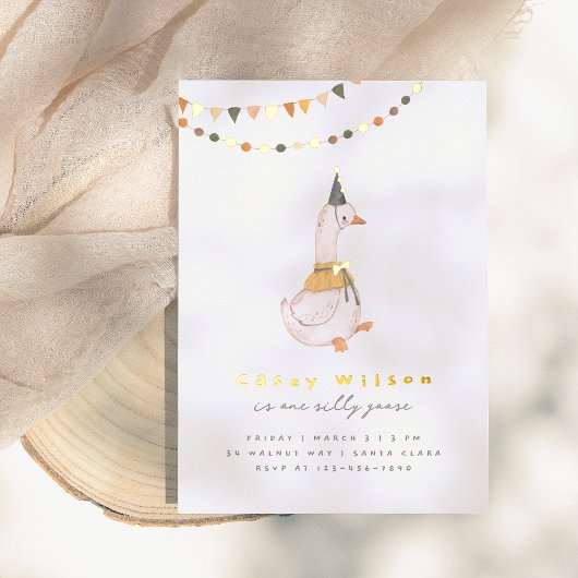 ワンガ間抜けース男女兼用1歳のパーティー 箔招待状