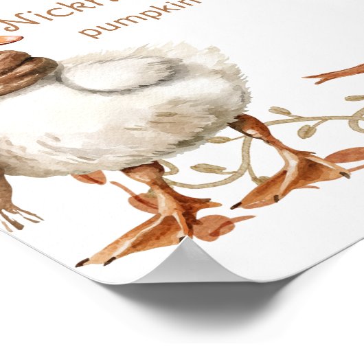 ワンガ間抜けース秋1st誕生日フォトマイルストーン ポスター (角)