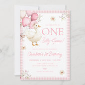 ワンガ間抜けース誕生日ファースト誕生日招待状 招待状 (正面)