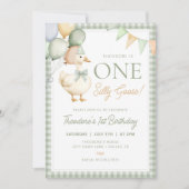 ワンガ間抜けース誕生日ファースト誕生日招待状 招待状 (正面)