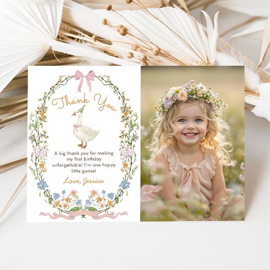 ワンガ間抜けース誕生日写真サンキューカード サンキューカード