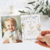 ワンガ間抜けース誕生日写真サンキューカード 招待状