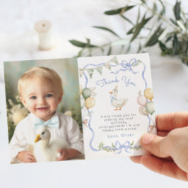 ワンガ間抜けース誕生日写真サンキューカード 招待状