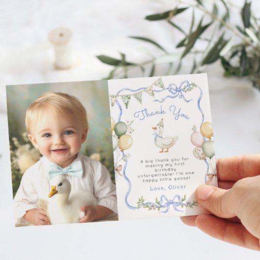 ワンガ間抜けース誕生日写真サンキューカード 招待状