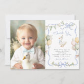 ワンガ間抜けース誕生日写真サンキューカード 招待状 (正面)