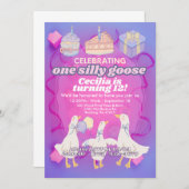 ワンガ間抜けース誕生日招待状カラフルキッズ 招待状 (正面/裏面)