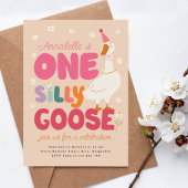 ワンガ間抜けース誕生日招待状グース間抜け1st 招待状