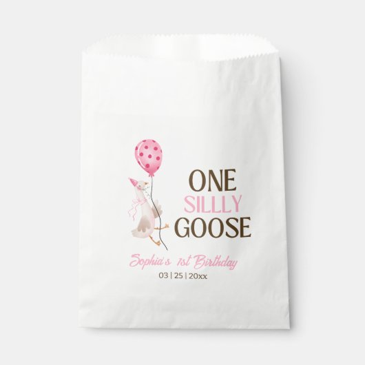 ワンガ間抜けース誕生日、ガール1stバースデーピンク フェイバーバッグ (正面)
