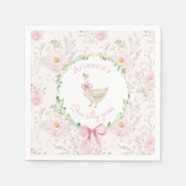 ワンガ間抜けース赤面ピンクボウガール1st誕生日 スタンダードカクテルナプキン (正面)