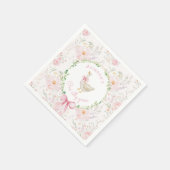 ワンガ間抜けース赤面ピンクボウガール1st誕生日 スタンダードカクテルナプキン (角)