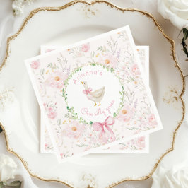 ワンガ間抜けース赤面ピンクボウガール1st誕生日 スタンダードカクテルナプキン