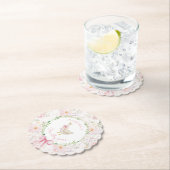 ワンガ間抜けース赤面ピンクボウガール1st誕生日 ペーパーコースター (インサイチュ)