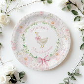 ワンガ間抜けース赤面ピンクボウガール1st誕生日 ペーパープレート