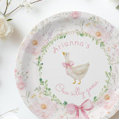 ワンガ間抜けース赤面ピンクボウガール1st誕生日 ペーパープレート