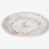 ワンガ間抜けース赤面ピンクボウガール1st誕生日 ペーパープレート (アングル)