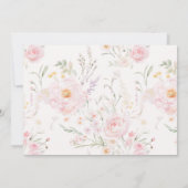 ワンガ間抜けース赤面ピンクボウ写真1歳の誕生日 招待状 (裏面)