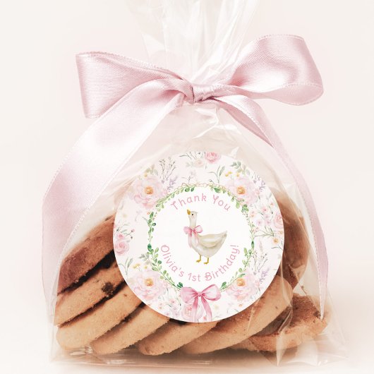 ワンガ間抜けース赤面ピンク誕生日ありがとう ラウンドシール