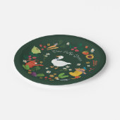 ワンガ間抜けース農家ガーデンテーマグリーン ペーパープレート (アングル)
