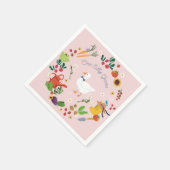 ワンガ間抜けース農家ガーデンテーマピンク スタンダードカクテルナプキン (角)