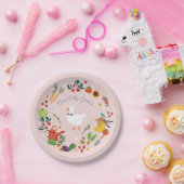 ワンガ間抜けース農家ガーデンテーマピンク ペーパープレート (パーティー)