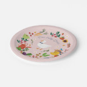 ワンガ間抜けース農家ガーデンテーマピンク ペーパープレート (アングル)
