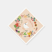 ワンガ間抜けース農家ガーデンテーマピーチ スタンダードカクテルナプキン (角)