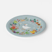 ワンガ間抜けース農家ガーデンテーマブルー ペーパープレート (アングル)