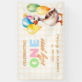 ワンガ間抜けース1位の誕生日ボーイガールウェルカム 横断幕 (縦)