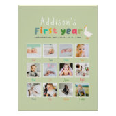 ワンガ間抜けース1年目の誕生日写真コラージュ ポスター (正面)