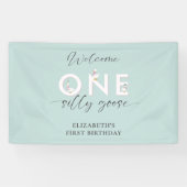 ワンガ間抜けース1歳の誕生日かわいい歓迎シンプル 横断幕 (横)