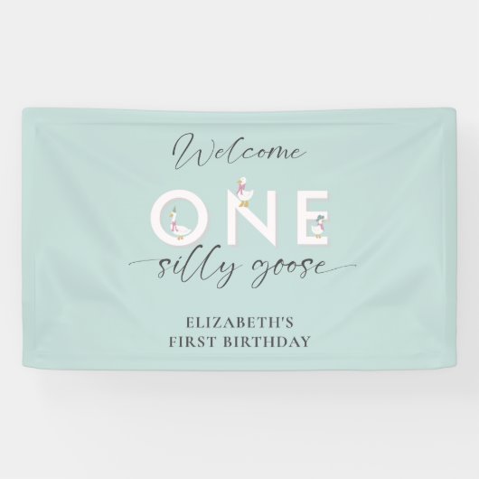 ワンガ間抜けース1歳の誕生日かわいい歓迎シンプル 横断幕 (横)