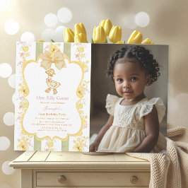 ワンガ間抜けース1歳の誕生日フォト招待状 招待状