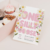 ワンガ間抜けース | ピンクのフローラガールズ1歳の誕生日 招待状