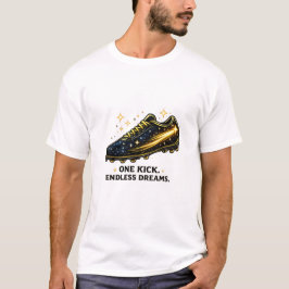 ワンキック無限の夢サッカースパイクデザイン Tシャツ