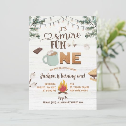 ワンキャンピングファーストおもしろいになるのが一番誕生日 招待状 (スタンド正面)