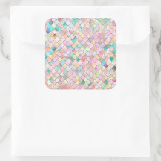 ワンキートレンディーレインボーガールメタルマーメイドはかりで測 スクエアシール (バッグ)