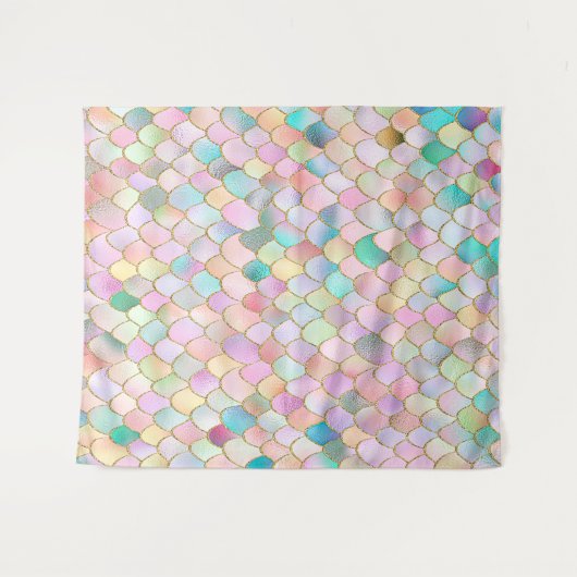 ワンキートレンディーレインボーガールメタルマーメイドはかりで測 タペストリー (正面(横))