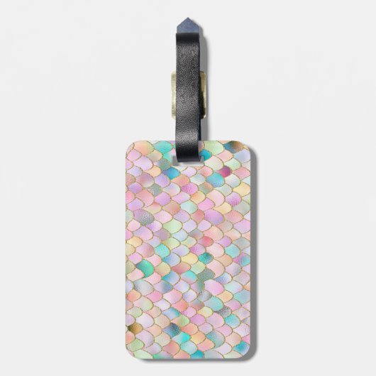 ワンキートレンディーレインボーガールメタルマーメイドはかりで測 ラゲッジタグ (裏面縦)