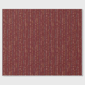 ワンキードットラッピング紙 – 濃い赤、金ゴールド、緑 ラッピングペーパー (フラット)