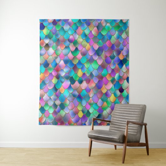 ワンキーレインボーグリッターメタルマーメイドはかりで測 タペストリー (インサイチュ)