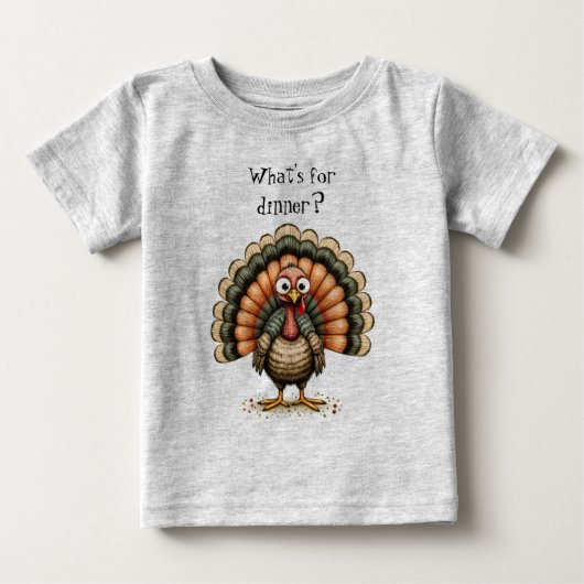 ワンキー・クィアキー・ターキー ディナーは何? ベビーTシャツ (正面)