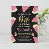 ワンギルタースライススイカ誕生日招待状 招待状 (スタンド正面)