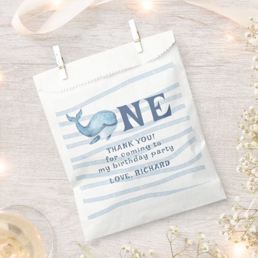 ワンクジラ海の下の最初のバースデー感謝していズ フェイバーバッグ (クリップ留めされた状態)